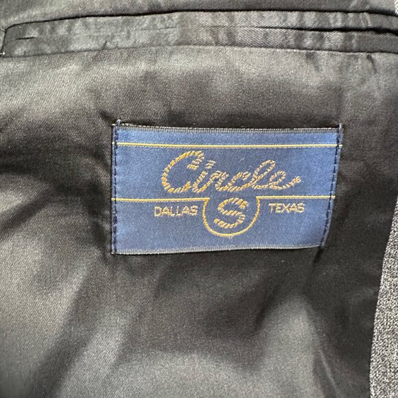 Circle S Men's Boise Western Suit Coat Grey Black Goth Cowboy Size 44R - Picture 6 of 7